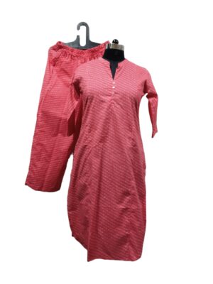 Red Dotted Lines Printed Set – 2413