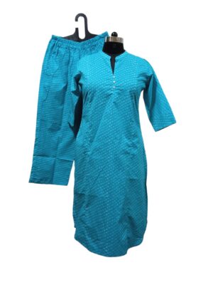 Blue Dotted Lines Printed Set – 2412