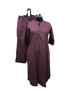 Maroon Floral Printed Set – 2419