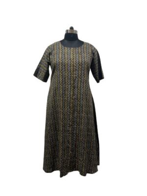Green Grey ZigZag Printed Kurta – 2426
